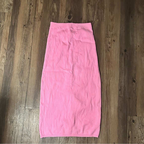 Free people knit pencil skirt with slit, size xs, pink - Picture 1 of 11